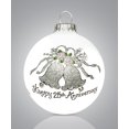 thumbnail image 1 of Happy 25th Anniversary Bells Christmas Glass Ornament Made in USA, 1 of 5