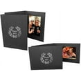 thumbnail image 1 of (50 pack) Happy 25th foil br on black cardboard photo folder - 4x6, 1 of 1