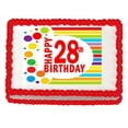 thumbnail image 1 of Happy 28th Birthday Edible PEEL N STICK Frosting Photo Image Cake Decoration Topper, 1 of 1