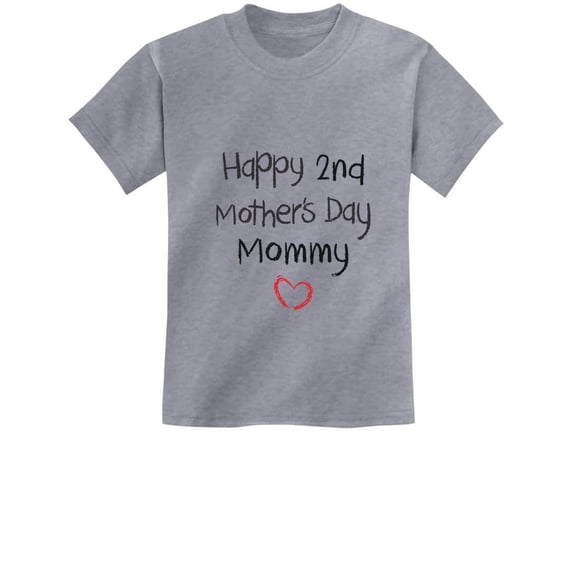 Happy 2nd Mothers Day Mommy - Cute Gift for Mom Kids T-Shirt 3T Gray