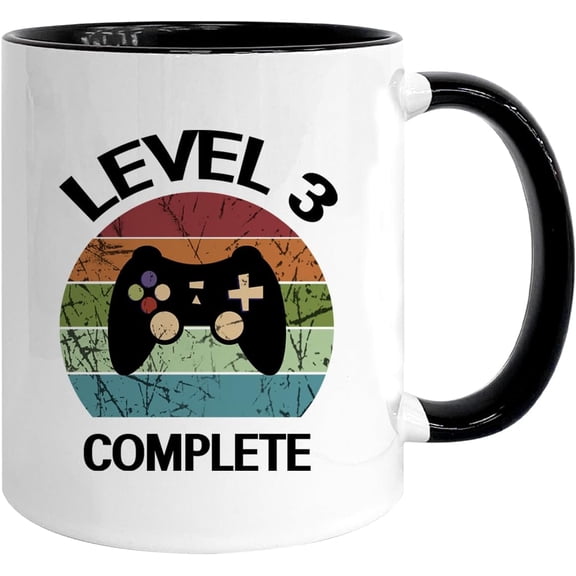 Happy 3 year anniversary wedding gifts for Wife, Funny 3rd Anniversary Couple Gifts, Romantic Gift for Him Her, 3 year Gifts for Gamer, Retro Video Game 11 oz Coffee Mug
