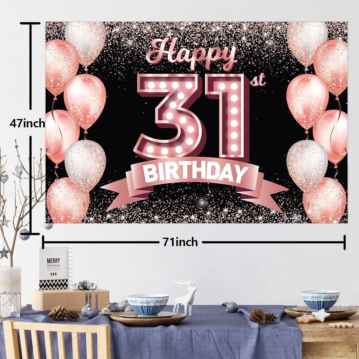 Happy 31St Birthday Rose Gold Banner Background For 31 Years Old ...