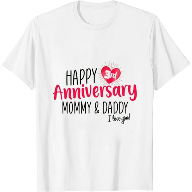 Happy 3rd Anniversary Mommy and Daddy Baby Bodysuit or Toddler T-Shirt ...
