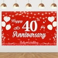 thumbnail image 1 of Happy 40th Anniversary Backdrop Banner Decor, 40th Wedding Anniversary Background Sign Decor, Happy 40 Years Wedding Anniversary Party Theme Decorations for Women Men Supplies, 1 of 6