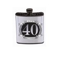 thumbnail image 1 of Happy 40th Birthday Black Flask For Adults - (7 Oz), 1 of 4