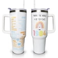 thumbnail image 1 of Happy 40th Birthday Gifts for Women, 40 oz Tumbler with Handle and Straw Lid, 40 Years Old Gifts Idea for Her, Forty Birthday Present Back in 1984 Tumbler Cup（White）, 1 of 6