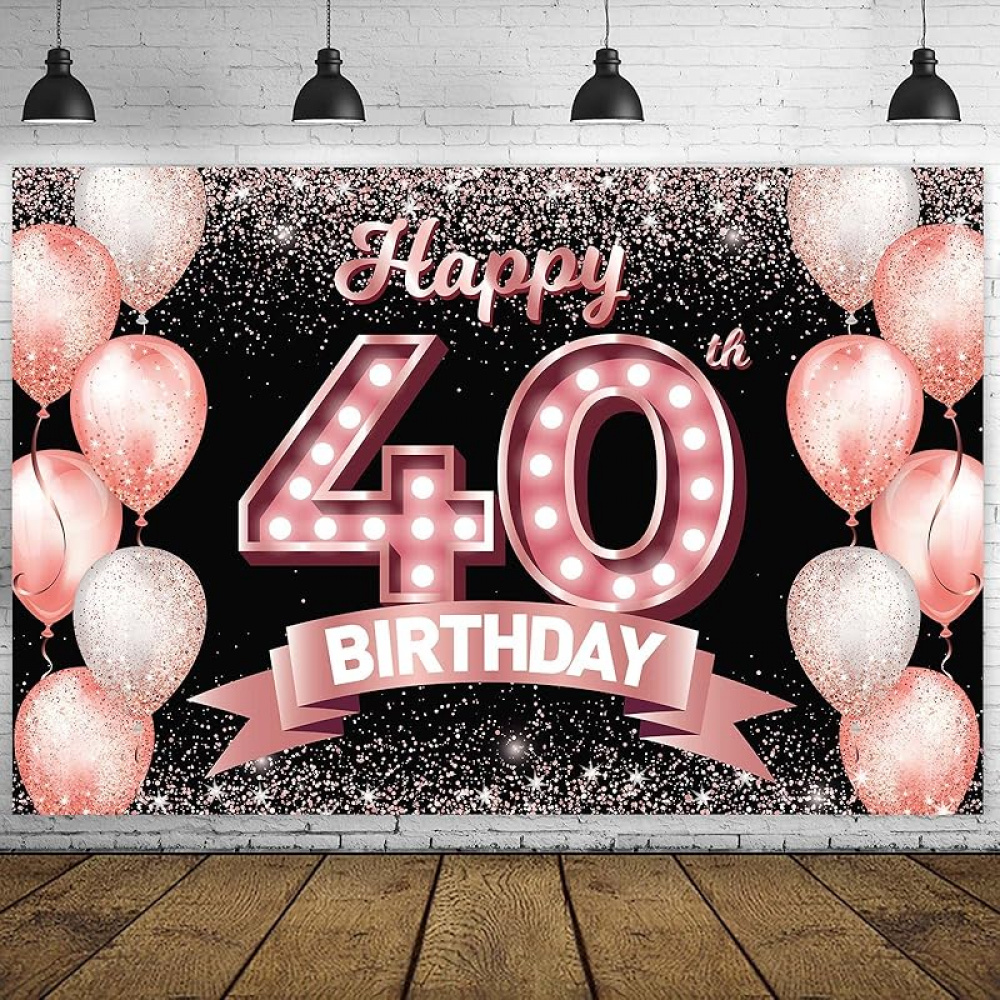 Kuchendekoration '40 & Fabulous' – Roségold Glitzer Topper Für 40. Geburtstag