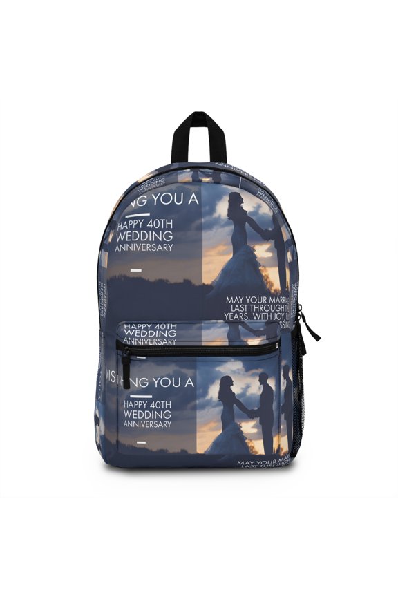 Happy 40th Wedding Anniversary Backpack (Made in USA)