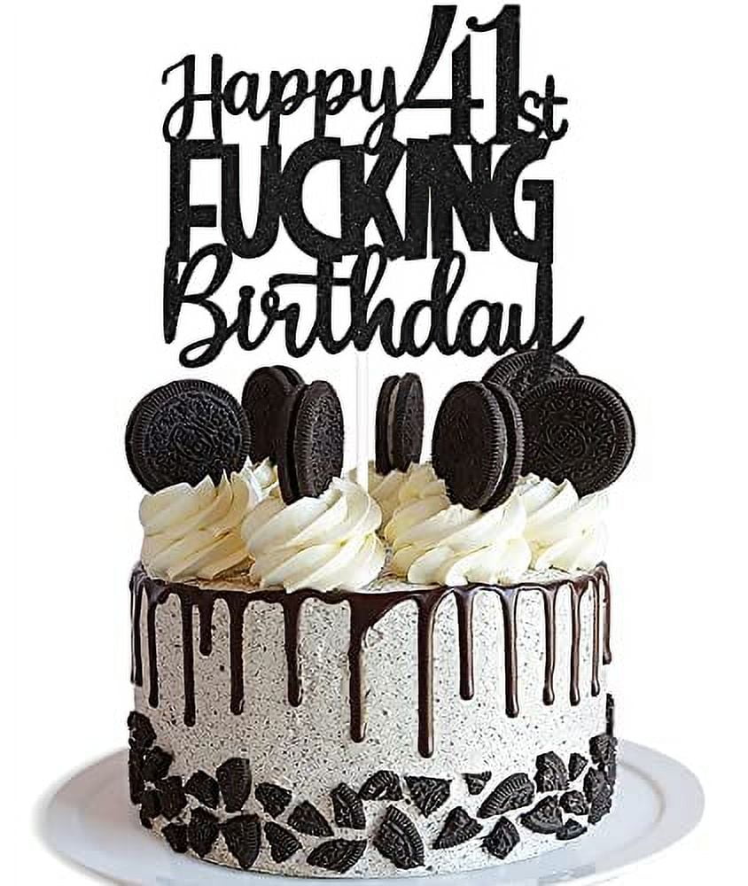  Crseniny Awesome Since 1983 Cake Topper,Hello 41, Happy 41st  Birthday Cake Topper, Fabulous 41 men and women Party Decoration  Supplies，Handmade Black Glitter Cake Decoration : Grocery & Gourmet Food