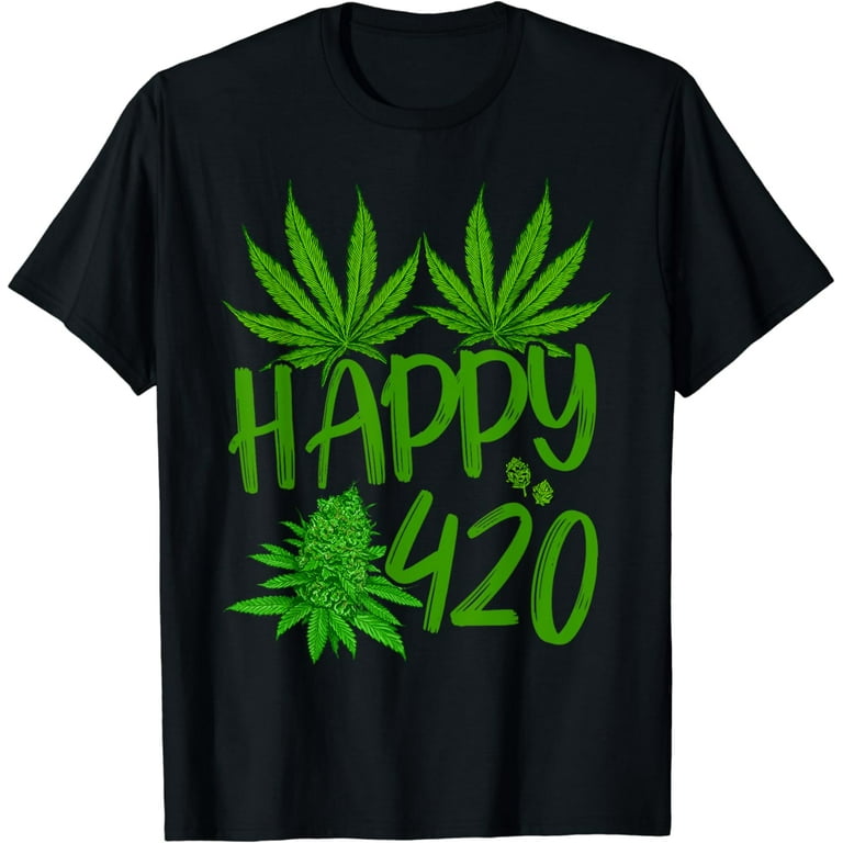 Happy 420 - Psychedelic Color Weed Shirt For Stoners Happy 420 - Psychedelic Color Weed Shirt For Stoners