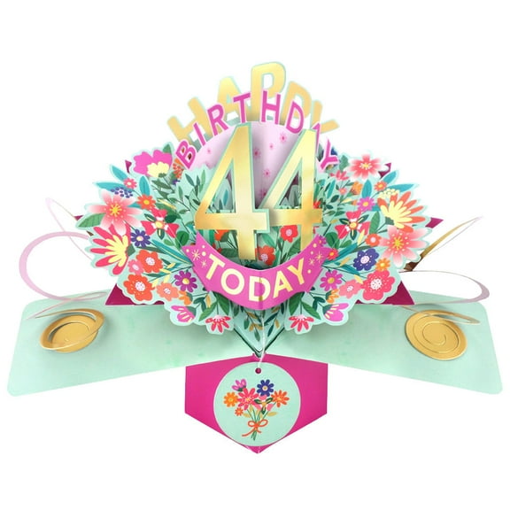 Happy 44th Birthday 44 Today Pop-Up Greeting Card Love Kate's Pop Up Cards Her