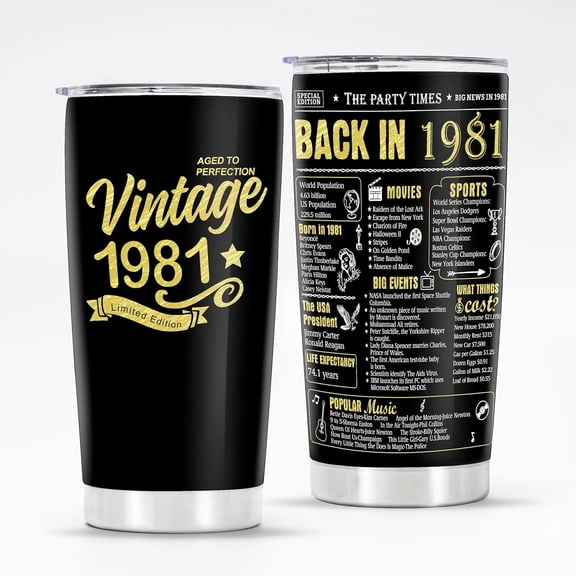 Happy 45th Birthday Tumblers Gifts for Men Women, Back in 1981 Stainless Steel Tumblers Gifts, 1981 45 Years Old Birthday Gift For Wife Husband Mom Dad