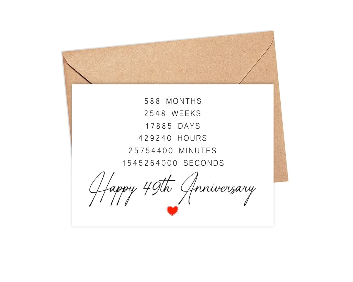 Happy 4th Anniversary Card - Blank Inside, 5x7 Inches, Premium Cardstock With Envelope