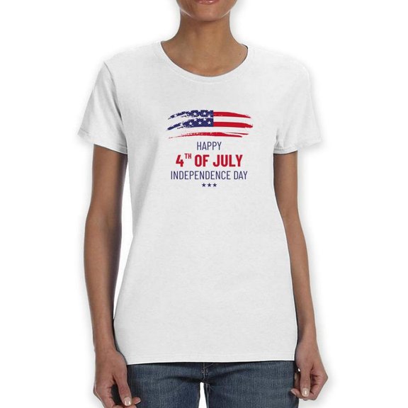 Happy 4Th Celebration Shaped T-Shirt Women -Image by Shutterstock, Female Large