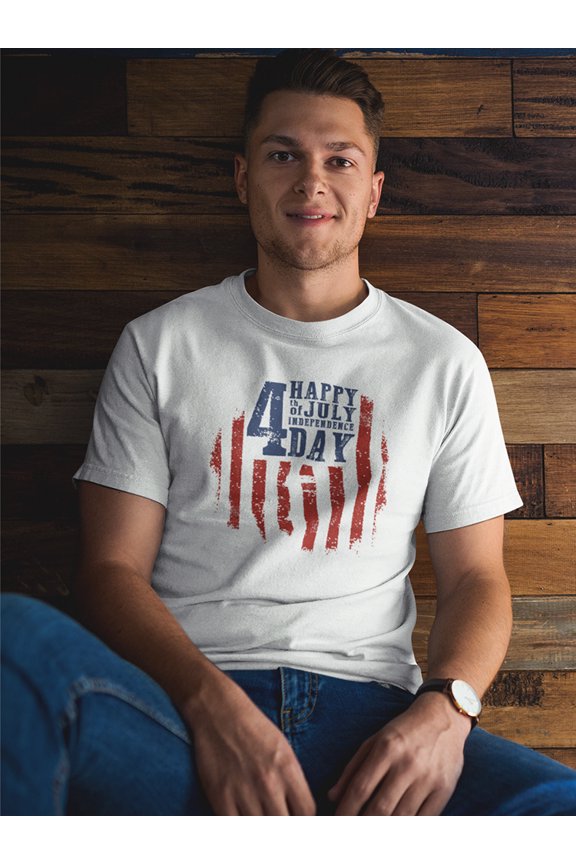 Happy 4Th July, American Flag Tee Men's - Men T-Shirt, 3XL