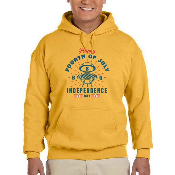 Happy 4Th July Bbq Hoodie Men -Image by Shutterstock, Male 5X-Large