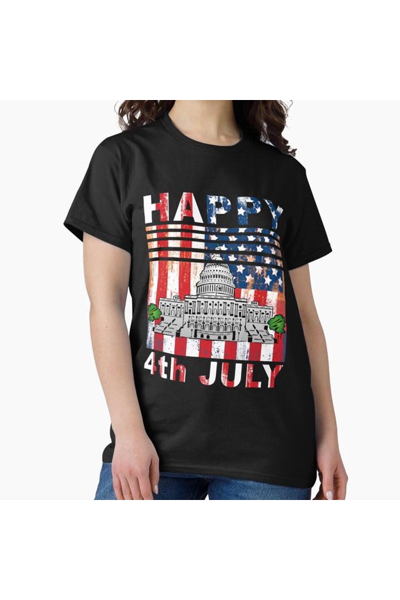 Happy 4Th July Firework Classic T-Shirt, Gift For , Independence Day Shirt, Red White Blue Shirt, S-5XL Birthday Gifts; For Men & Women, Unisex T-Shirt