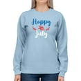 thumbnail image 1 of Happy 4Th July Garland Sweatshirt Women -Image by Shutterstock, Female Large, 1 of 4
