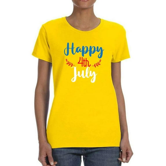 Happy 4Th July Garland T-Shirt Women -Image by Shutterstock, Female Medium