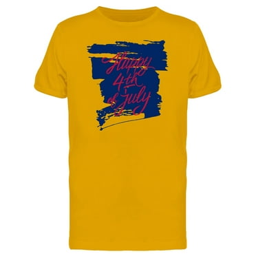 Happy 4Th July Grunge Brush T-Shirt Men -Image by Shutterstock, Male 3X-Large