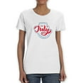 thumbnail image 1 of Happy 4Th July Red Lettering Shaped T-Shirt Women -Image by Shutterstock, Female Large, 1 of 4