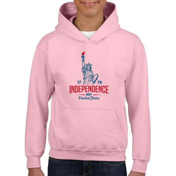 Happy 4Th July Statue. Hoodie Juniors -Image by Shutterstock,  Medium