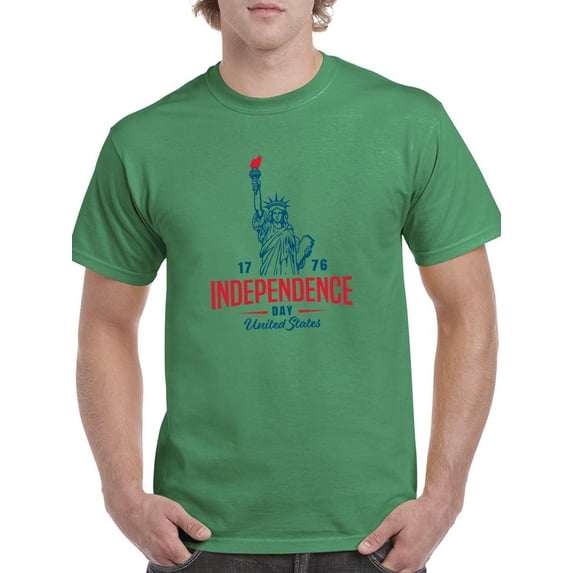 Happy 4Th July Statue. T-Shirt Men -Image by Shutterstock, Male Small