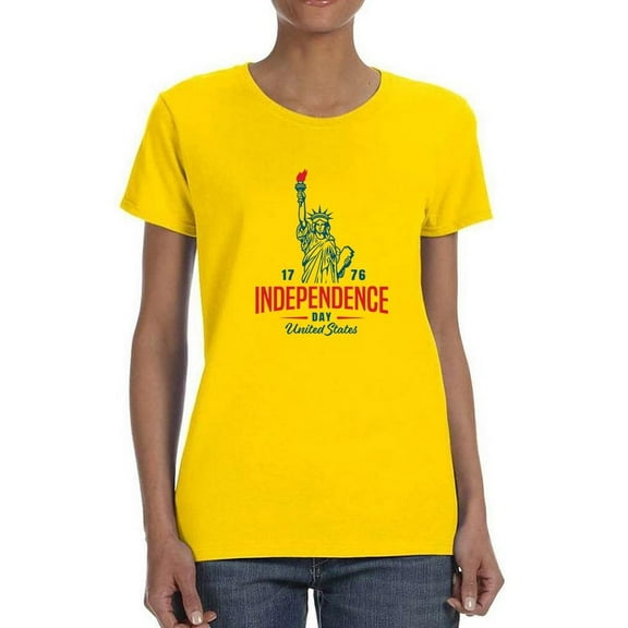 Happy 4Th July Statue. T-Shirt Women -Image by Shutterstock, Female x-Large
