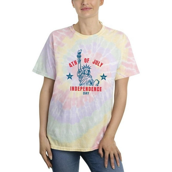 Happy 4Th July Statue Tie Dye Spiral Women -Image by Shutterstock, Female Medium