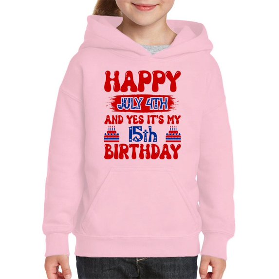 Happy 4Th Of July 15Th July Hoodie Juniors -Image by Shutterstock, Medium