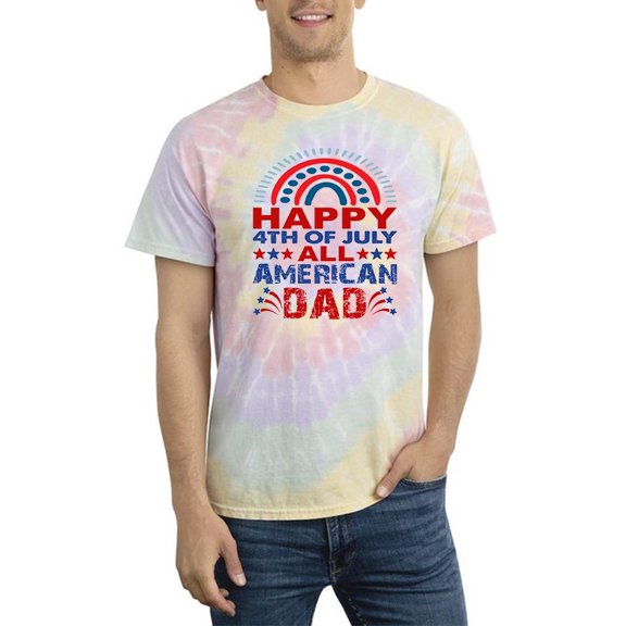Happy 4Th Of July! America Tie Dye Spiral Men -Image by Shutterstock, Male Small