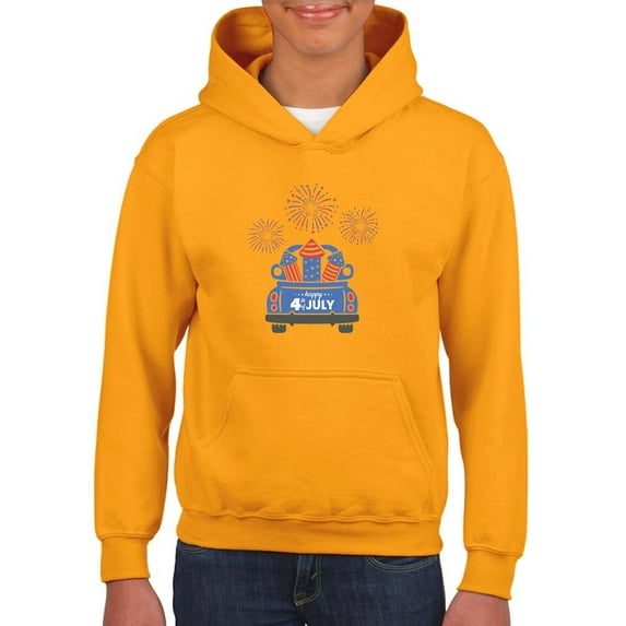 Happy 4Th Of July Fireworks Hoodie Juniors -Image by Shutterstock, x-Large