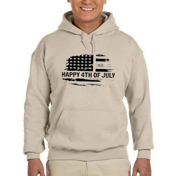 Happy 4Th Of July Flag Hoodie Men -Image by Shutterstock, Male Small