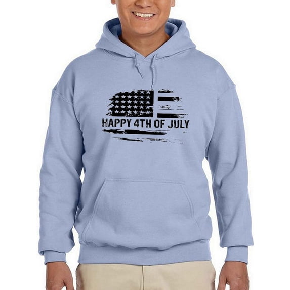 Happy 4Th Of July Flag Hoodie Men -Image by Shutterstock, Male XX-Large