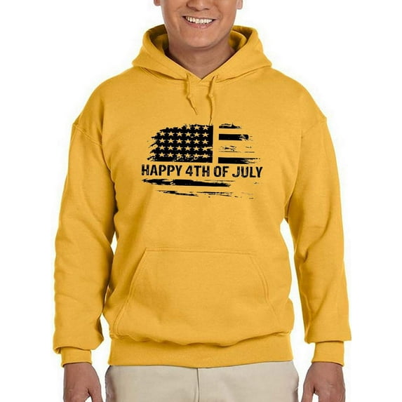 Happy 4Th Of July Flag Hoodie Men -Image by Shutterstock, Male XX-Large