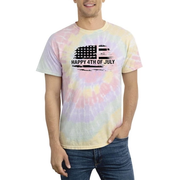 Happy 4Th Of July Flag Tie Dye Spiral Men -Image by Shutterstock, Male XX-Large