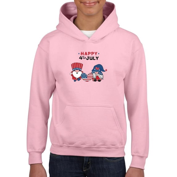 Happy 4Th Of July Gnomes Hoodie Juniors -Image by Shutterstock, Medium