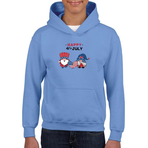 Happy 4Th Of July Gnomes Hoodie Juniors -Image by Shutterstock,  Medium