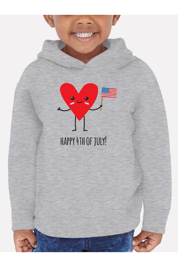 Happy 4Th Of July Heart Hoodie Toddler -Image by Shutterstock, 2 Toddler