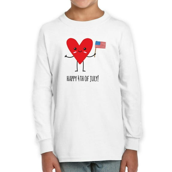 Happy 4Th Of July Heart Long Sleeve Toddler -Image by Shutterstock, 2 Toddler