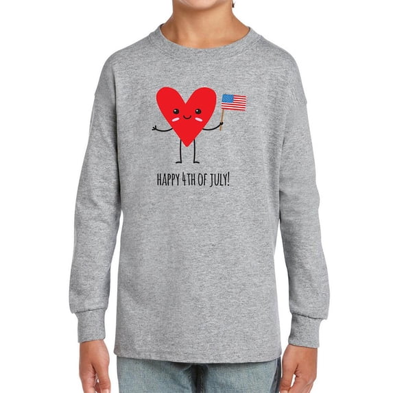 Happy 4Th Of July Heart Long Sleeve Toddler -Image by Shutterstock, 3 Toddler