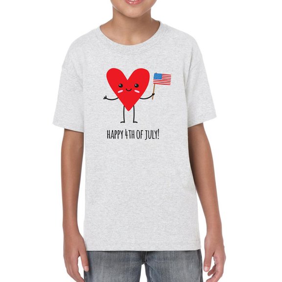 Happy 4Th Of July Heart T-Shirt Juniors -Image by Shutterstock,  x-Small