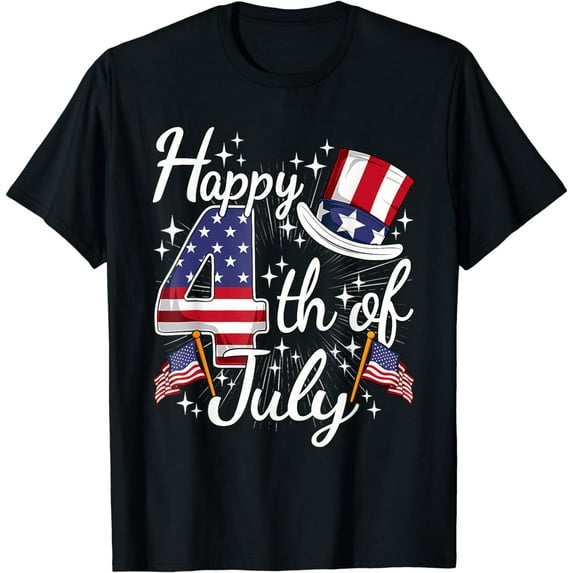 Happy 4Th Of July Patriotic American Flag Usa Men Women Kids Funny Creative Graphic T-Shirt