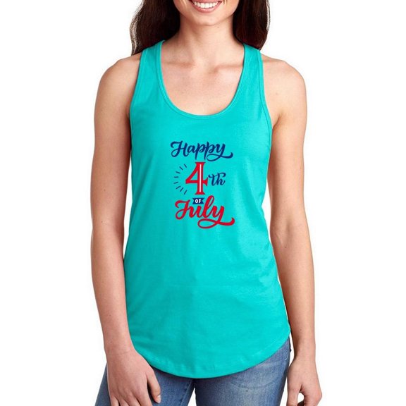 Happy 4Th Of July! Racerback Tank Women -Image by Shutterstock, Female Large