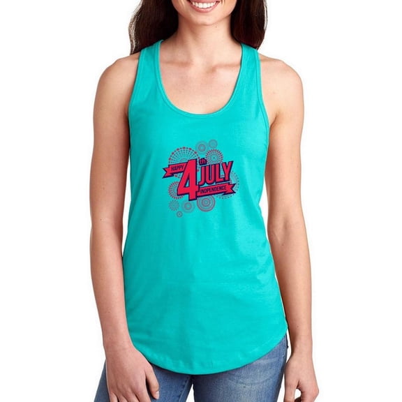 Happy 4Th Of  July Racerback Tank Women -Image by Shutterstock, Female XX-Large
