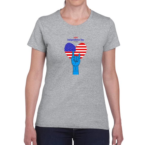 Happy 4Th Of July. Shaped T-Shirt Women -Image by Shutterstock, Female Large