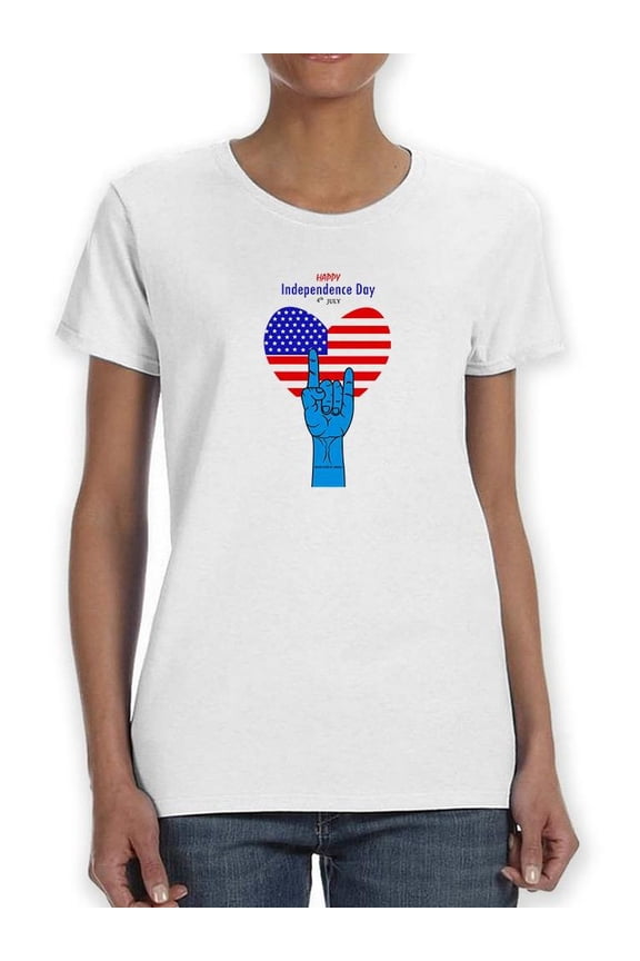 Happy 4Th Of July. Shaped T-Shirt Women -Image by Shutterstock, Female Medium