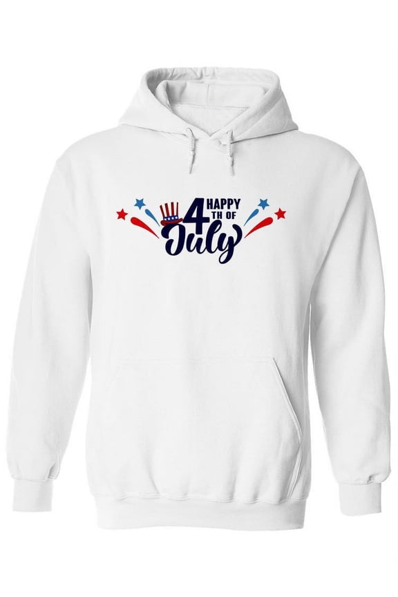 Happy 4Th Of July With Stars Hoodie Women -Image by Shutterstock, Female Medium
