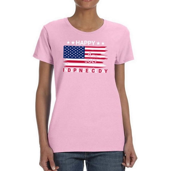 Happy 4th, Independence Day T-Shirt Women -Image by Shutterstock, Female 4X-Large