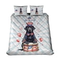 thumbnail image 1 of Happy 4th of July Patriotic Labrador Retriever Marching Band Uniform Balloons Fireworks Quilt Bedding Set Lab Dog Lover Gifts 1 Blanket Bed Cover 2 Pillowcases - 13009, 1 of 5